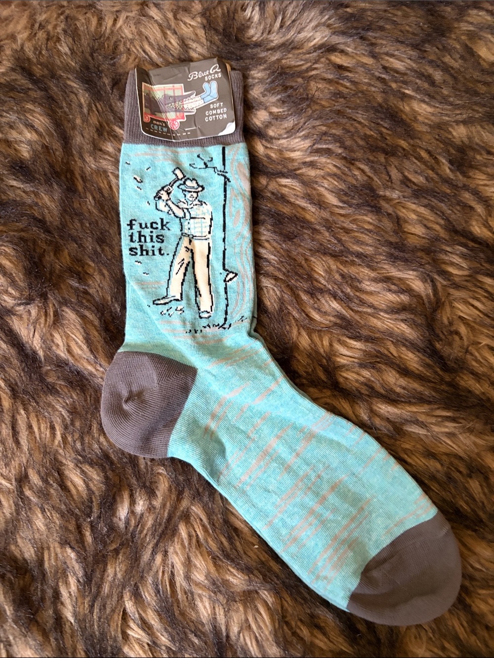 BlueQ ' Fxxk This Shxt ' Men's Crew Golf Socks - Size 7-11 - NEW!